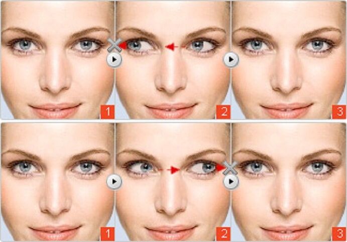 Gymnastik für die Augen, die das Sehvermögen effektiv verbessert.